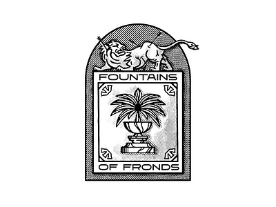 Fountains of Fronds ancient antique arrows babylon badge badge design branding design fronds halftones line art lion palm trees procreate shading tattoo tattoo inspiration texture art texture brushes tshirt