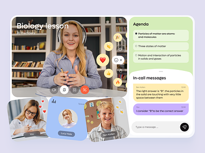 Edtech App concept app candy colors chat colorfull design desktop edtech on education emoji facetime illustration meeting online learning school ui ux