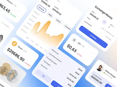 Finance UI elements app clean crypto cryptocurrency design elements finance flat gotoinc minimal ui wallet web