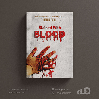 Stained With Blood - A book of horror book cover design design horror story