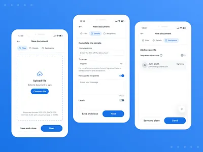 Autenti - sending documents on mobile app app autenti design interface mobile online sending documents sign signature signing online ui ux