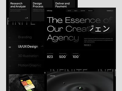 Infinite. Creative Agency Website agency website company website creative creative agency design landing page ui web web design website website design