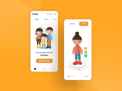 Amigurumi Online Store Concept app clean ui concept design ui ux visual design