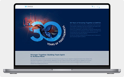 Micro-website for 30 Years Anniversary automotiveindustry b2bwebsite branding cleanui corporatedesign globaltrade landingpage microwebsite minimaldesign modernaesthetics professionalwebdesign supplychainsolutions tyresolutions ui userfriendlydesign ux webdesign webdevelpment website zafcointernational