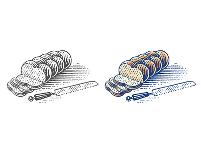 Hala for Flaum herring package bread engraving etching flaum hala herring label pen and ink vector engraving woodcut