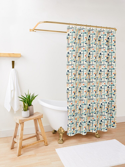 Abstract Geometric Forms Shower Curtain
