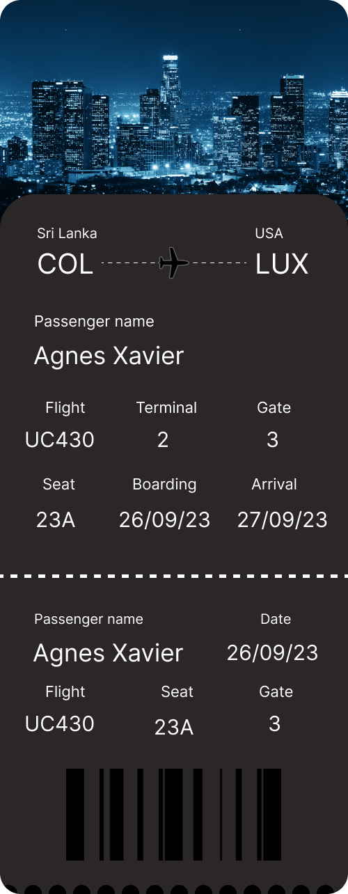 Daily UI #024 - Boarding pass 024 boarding daily ui design figma flight pass ui
