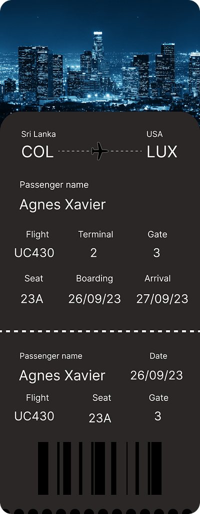 Daily UI #024 - Boarding pass 024 boarding daily ui design figma flight pass ui