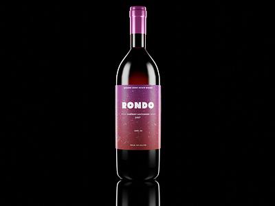 Rondo Wine Label 3d blender cycles package design rendering studio lighting type design typography wine label