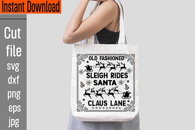 Old Fashioned Sleigh Rides Santa Claus Lane app branding design graphic design illustration logo typography ui ux vector