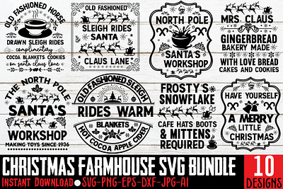 Christmas Farmhouse SVG Bundle app branding design graphic design illustration logo typography ui ux vector