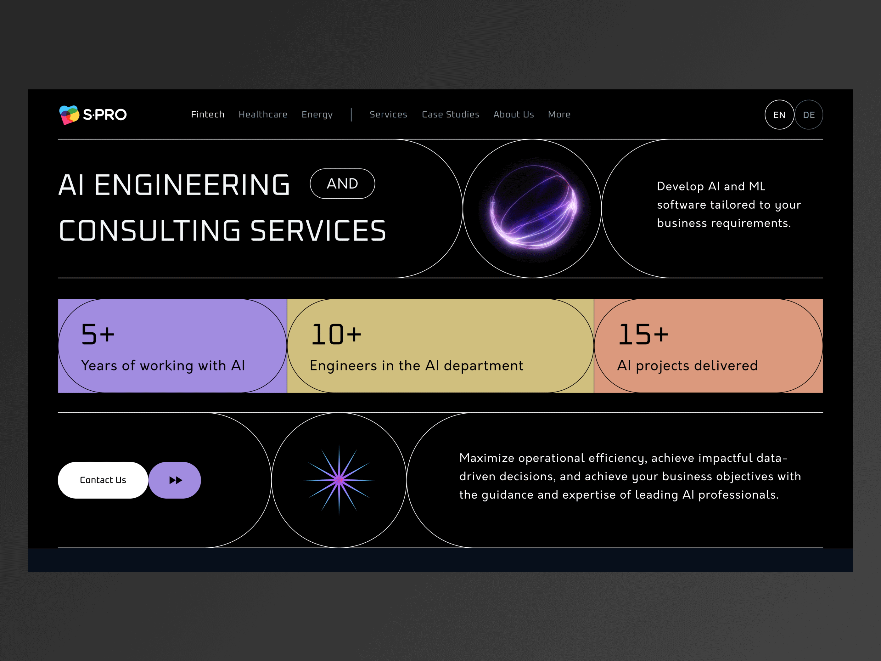S-PRO AI department web page design graphic design ui ux web design