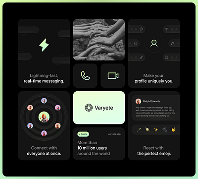 [WIP] Varyete - Bento Cards 3d app avatar bento bentocards brand card cards chat design emoji graphic design grid illustration message profile ui user ux