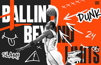Pop art style Basketball Website basketball branding design graphic design illustration logo pop art sports typography ui vector website