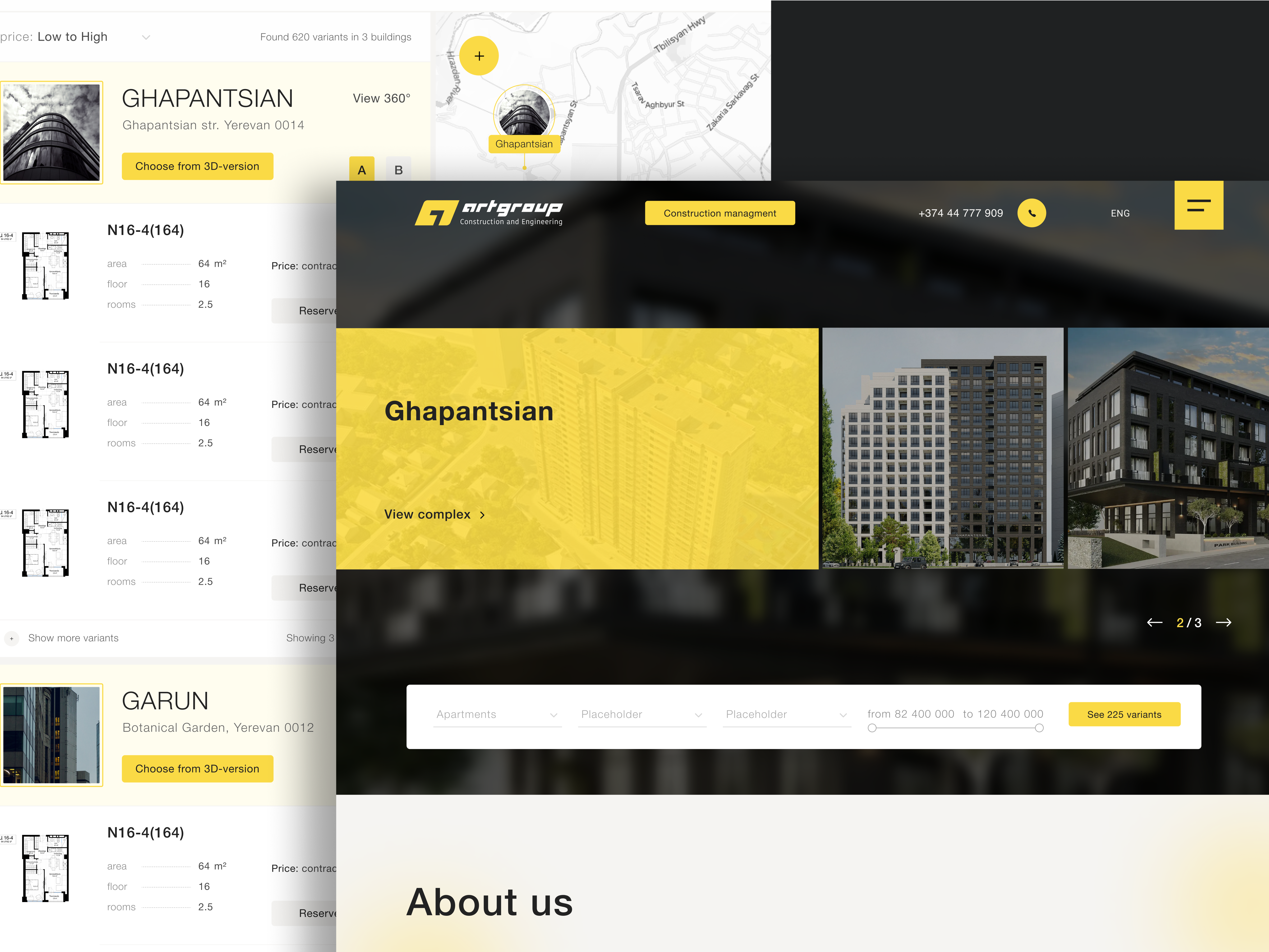 Art-Group - Construction Website architecture building construction design landing page top2023 ui ux website