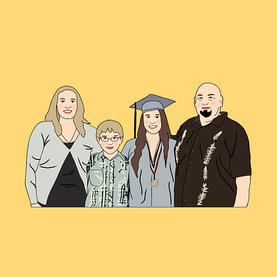 Graduation with family illustration couple illustrations cute illustration design face illustration family illustration graphic design illustration simple illustration vector