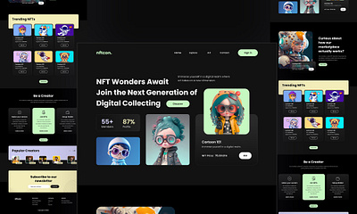 NFT Landing page / website ui design design figma figma landing page landing page landing page ui nft ui ux website design