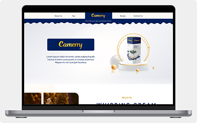 Camerry Whipping Cream Website Design branding design dessertbrand dessertwebsite flavorexploration foodandbeveragedesign frozendelights icecreambranding icecreamlovers icecreamwebsite illustraion illustration minimalui playfuldesign sweettooth ui uiux ux uxdesign websitedesign