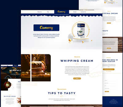 Camerry Whipping Cream Website Design branding design illustraion illustration ui uiux ux uxdesign