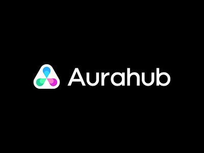 Aurahub a a logo ai artificial intelligence aura branding geometric hub identity illumination light logo logo designer mark software symbol tech technology