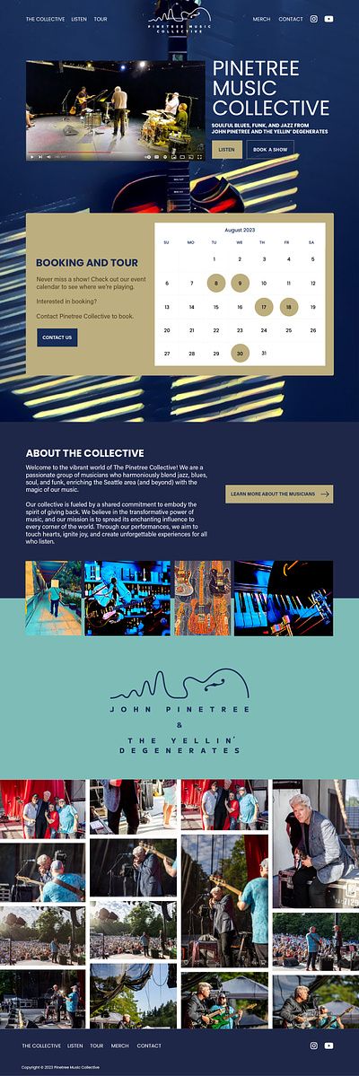 Pinetree Music Collective artist website branding design music music website musician website squarespace web web design website