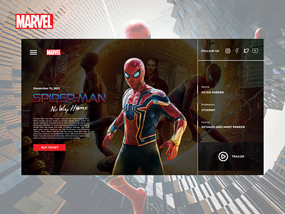 Mockup landing page movie spiderman no way home design figma graphic design movie nowayhome spiderman ui uidesign uiux uiuxdesign uxdesign websitedesign