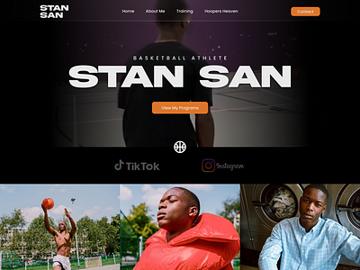 Stan San (2) - Landing Page basketball figma hoop influencer landing page landing page design personal ui ui design