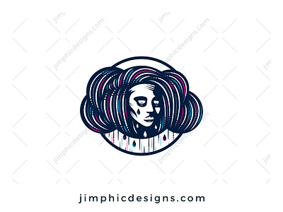 Cloud Lady Logo branding cloud crying design graphic design logo rain sad vector