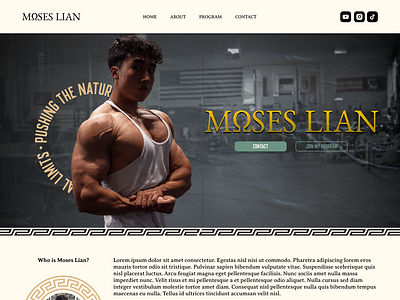 Moses Lian - Landing Page bodybuilder bodybuilding design figma gym influencer landing page landing page design moses lian personal personal website ui ui design web web design website workout