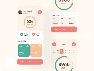 Health and Fitness Tracking App activity analytics android android app app app design fitness fitness tracking gym health ios ios app nutrition tracker sport stats tracking ui uiux workout