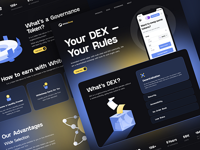 Dex Crypto Exchange WhiteSwap Landing Page Design crypto exchange design homepage landing page redesign ui web web design website whiteswap landing page