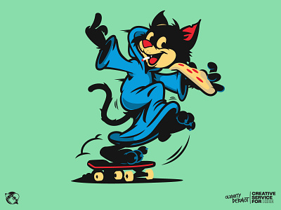 Cat Mascot! character design design graphics illustration pizza skateboarding t shirt design vector vector design