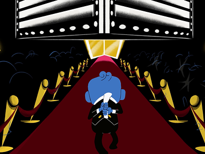 An animated character on the red carpet 2d animation animation character cinema elite frame by frame hollywood illustration motion motion graphics paparazzi photo red carpet