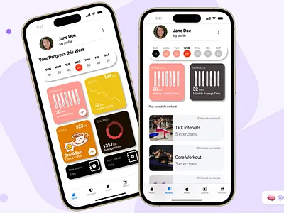 Fitness & Workout App app design fitness ui ux