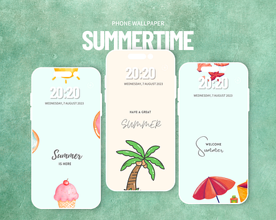 Summertime Phone Wallpaper design digital art graphic design illustration mobile phone wallpaper phone wallpaper