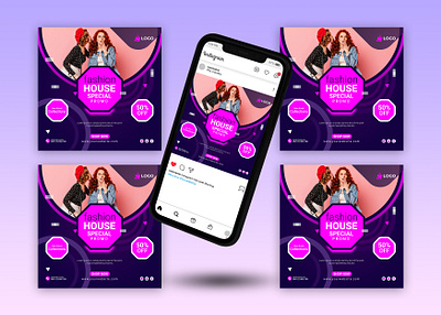 Fashion Social Media Post Template Design fashion sale