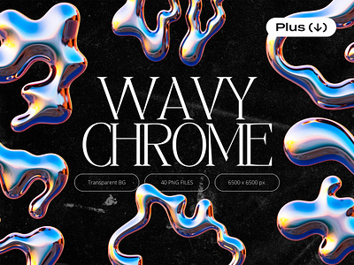 3D Wavy Chrome Alphabet chrome design download elements letters liquid metallic numbers pixelbuddha png shapes transparent wavy y2k
