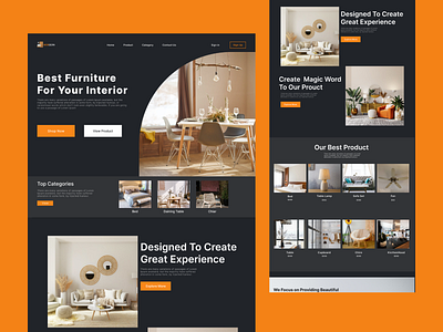 Furniture Store Website Landing page UI design ui design tutorial