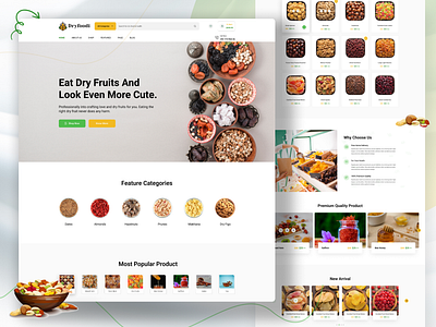 Dryfoodi - Dry Fruits & Nuts Organic shop dry food figma fruits landing page nuts organic