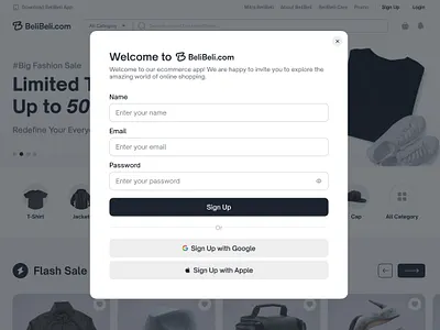 BeliBeli.com - Login Screen e commerce ecommerce fashion log in login market marketplace pop up register registration shop shopping sign in sign up signin signup store ui web design website