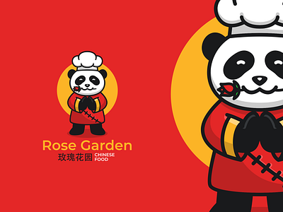 Rose Garden - Chinese Restaurant behance design dribble icon illustration logo logoroom logos logoshift panda restaurant rosegarden