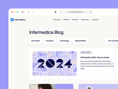 Infermedica Blog Redesign animation article articles author authors blog breadcrumbs cards healthcare illustration infermedica layout navigation tab ui ux