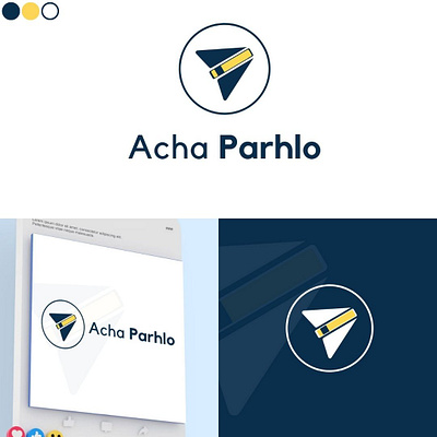 Acha Parhlo logo project asad choudhary branding design education graphic design illustration logo muhammad asad plane book study study abroad vector