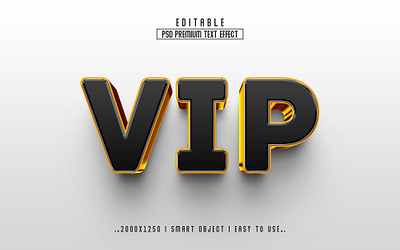 VIP 3D Editable Text Effect style 3d ui