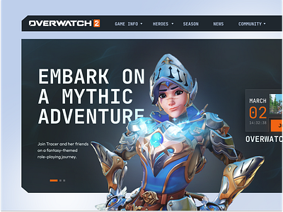 Overwatch 2 Website Redesign 3d background banner blur card dailyui depth design fortnite game graphic design illustration logo overwatch redesign ui website