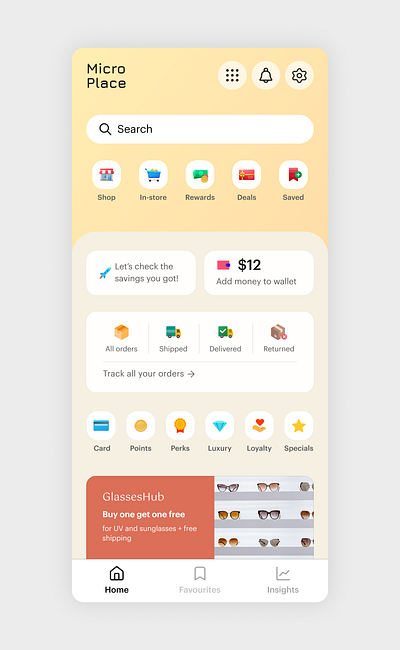 Marketplace Homepage || Daily UI app app design dailyui dailyuichallenge design flat design gradient ui ux