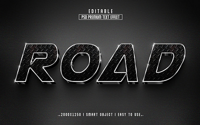 Road 3D Editable Text Effect style 3d branding graphic design logo