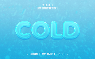 Cold 3D editable text effect 3d