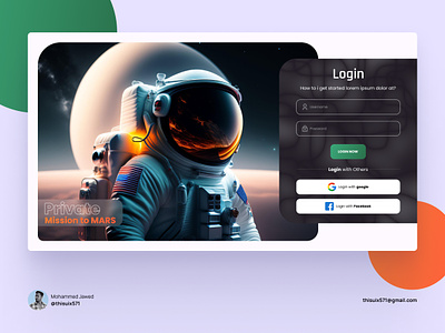 Introducing a Space-Themed Login Page design galaxy login logindesign loginpage loginpagedesign loginui space ui uidesign ux website