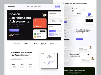 SaaS Landing Page bank clean color dashboard design finance fintech interface landing page productivity saas task ui uiux uxui wallet web design web3 website website design